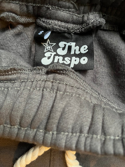 “Tafari’s Wrld” Charcoal Distressed Flared Pants