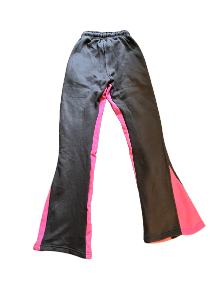 “Tafari’s Wrld” Charcoal Distressed Flared Pants