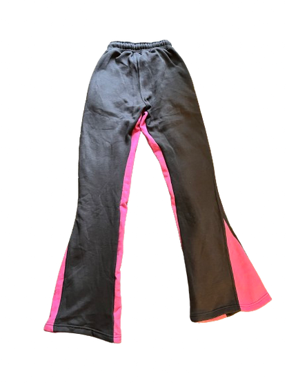 “Tafari’s Wrld” Charcoal Distressed Flared Pants