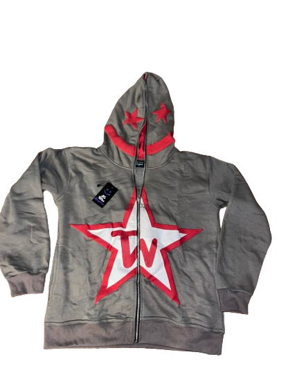 Grey/Red “He Who Inspires” Full-Zip Jacket