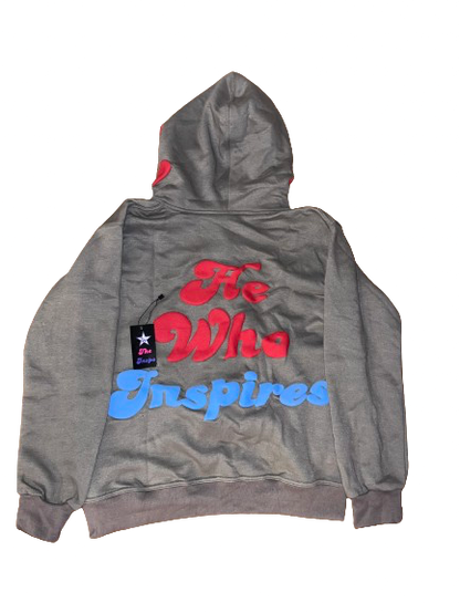 Grey/Red “He Who Inspires” Full-Zip Jacket